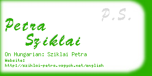 petra sziklai business card